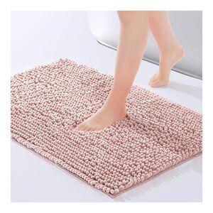 FRESHMINT Chenille Bath Mat 32x20, Non-Slip, Ultra Absorbent, Machine Washable,